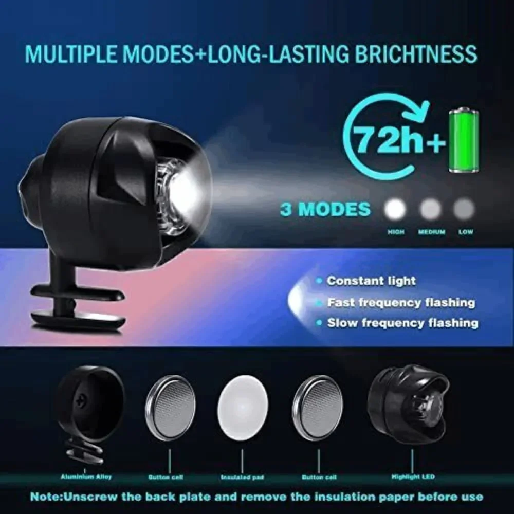 2Pcs LED Headlights for Croc Adults and Kids - Hiking, Dog Walking & Camping Gea